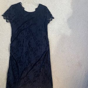 Navy blue H&M lace maternity dress